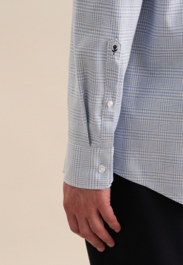Regular Flanellhemd Karo in Hellblau |  Seidensticker Onlineshop
