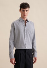 Chemise en flanelle Regular Flanelle Col Kent in Bleu Foncé |  Seidensticker Onlineshop