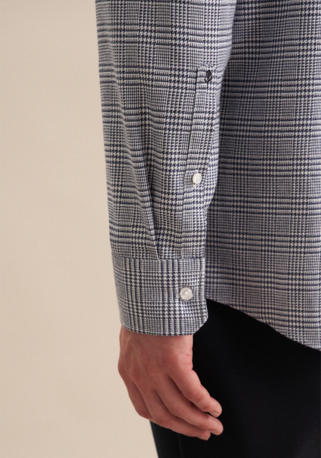 Regular Flanellhemd Karo in Dunkelblau | Seidensticker Onlineshop