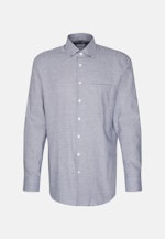 Flannel shirt in Regular with Kent-Collar in Dark Blue |  Seidensticker Onlineshop