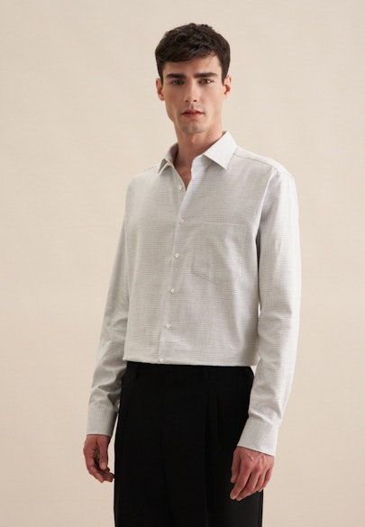 Regular Flanellhemd Karo in Grau |  Seidensticker Onlineshop