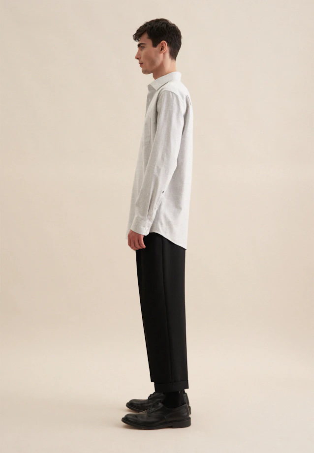 Regular Flanellhemd Karo in Grau |  Seidensticker Onlineshop
