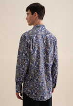 Regular Flanellhemd Druck in Dunkelblau |  Seidensticker Onlineshop
