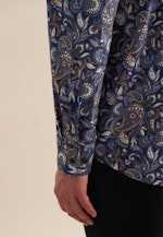 Regular Flanellhemd Druck in Dunkelblau |  Seidensticker Onlineshop