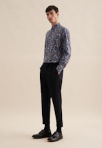 Regular Flanellhemd Druck in Dunkelblau |  Seidensticker Onlineshop