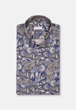 Regular Flanellhemd Druck in Dunkelblau |  Seidensticker Onlineshop