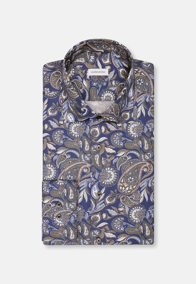 Regular Flannel shirt Print in Dark Blue |  Seidensticker Onlineshop