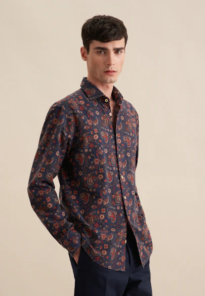 Regular Chemise décontractée Imprimé in Jaune |  Seidensticker Onlineshop