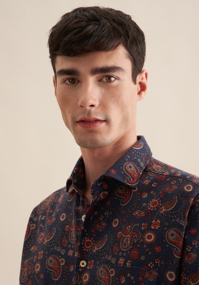 Regular Chemise casual Imprimé in Jaune | Seidensticker Onlineshop