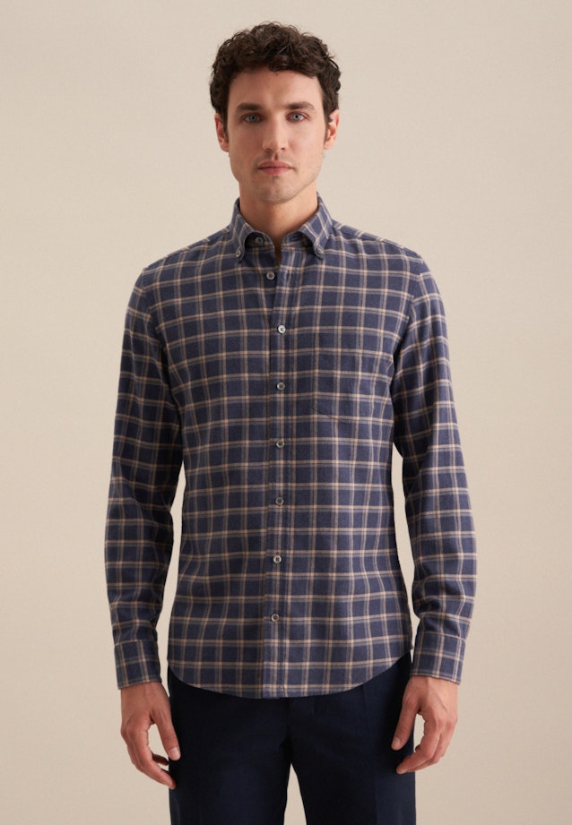 Casual Shirt in Slim with Button-Down-Collar in Dark Blue |  Seidensticker Onlineshop