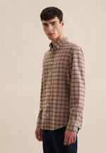 Flanell Casual Hemd in Slim mit Button-Down-Kragen in Braun |  Seidensticker Onlineshop