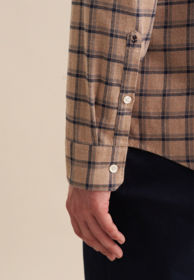 Flanell Casual Hemd in Slim mit Button-Down-Kragen in Braun |  Seidensticker Onlineshop