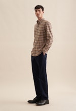 Flanell Casual Hemd in Slim mit Button-Down-Kragen in Braun |  Seidensticker Onlineshop