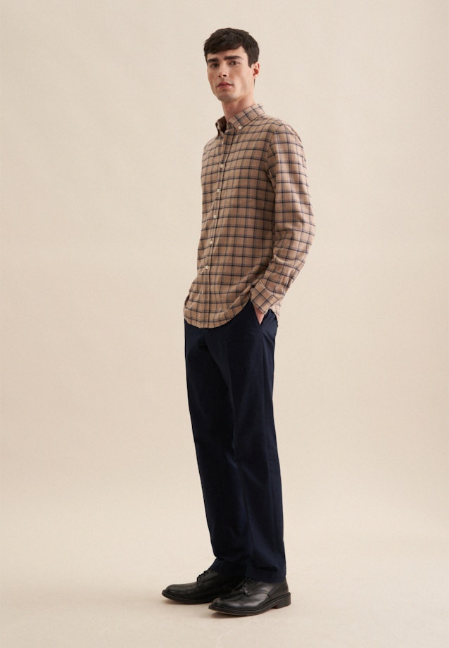 Casual overhemd in Slim with Button-Down-Kraag in Bruin |  Seidensticker Onlineshop