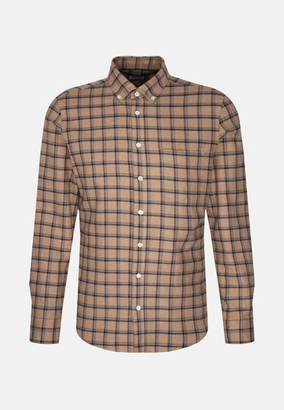 Casual overhemd in Slim with Button-Down-Kraag in Bruin |  Seidensticker Onlineshop