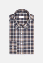 Flannel shirt in Comfort with Button-Down-Collar in Dark Blue |  Seidensticker Onlineshop