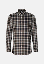 Flannel shirt in Comfort with Button-Down-Collar in Dark Blue |  Seidensticker Onlineshop