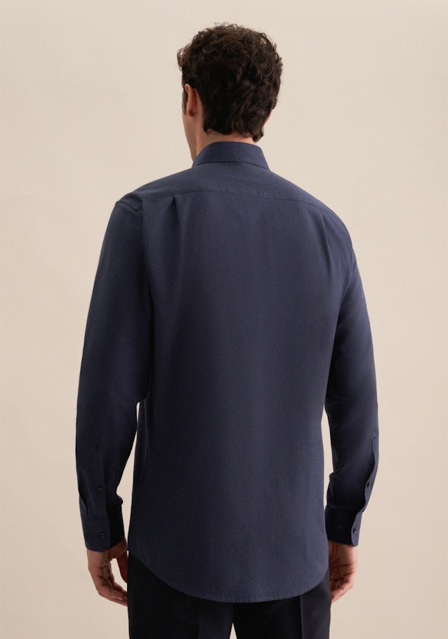 Chemise en flanelle Comfort Col Kent in Bleu Foncé | Seidensticker Onlineshop
