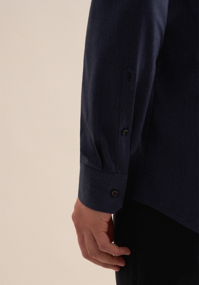 Chemise en flanelle Comfort Col Kent in Bleu Foncé | Seidensticker Onlineshop