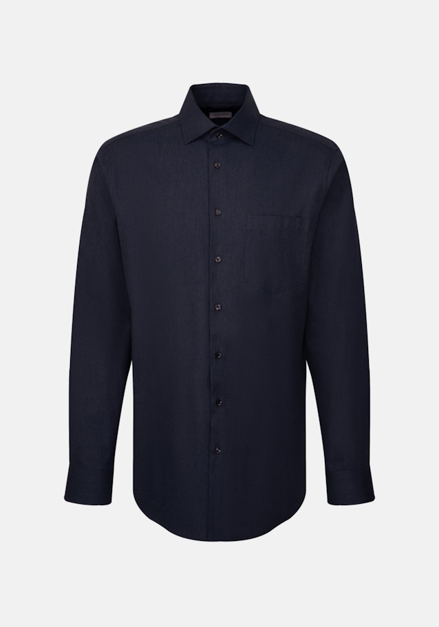 Chemise en flanelle Comfort Col Kent in Bleu Foncé | Seidensticker Onlineshop