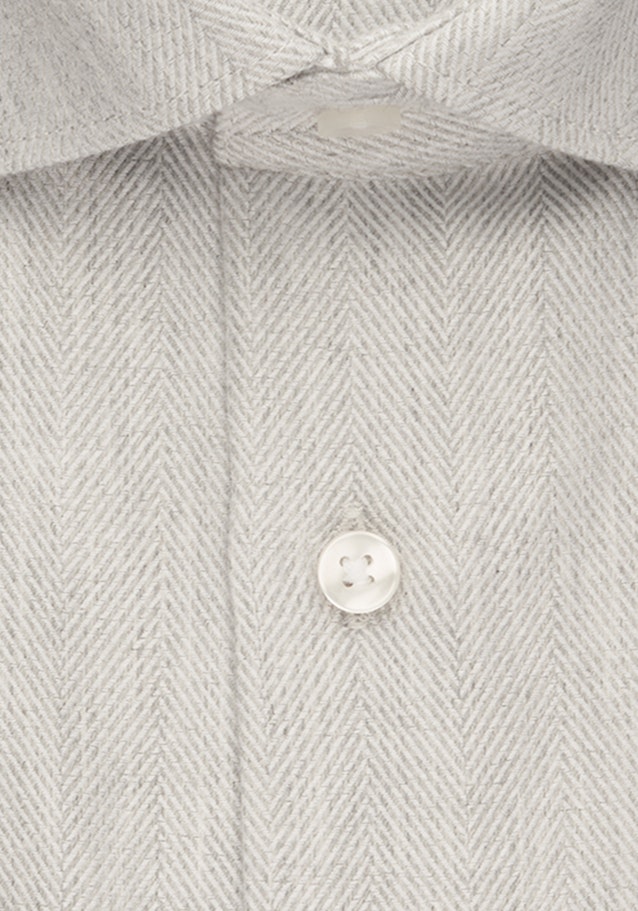 Shaped Flanellhemd Streifen in Grau | Seidensticker Onlineshop