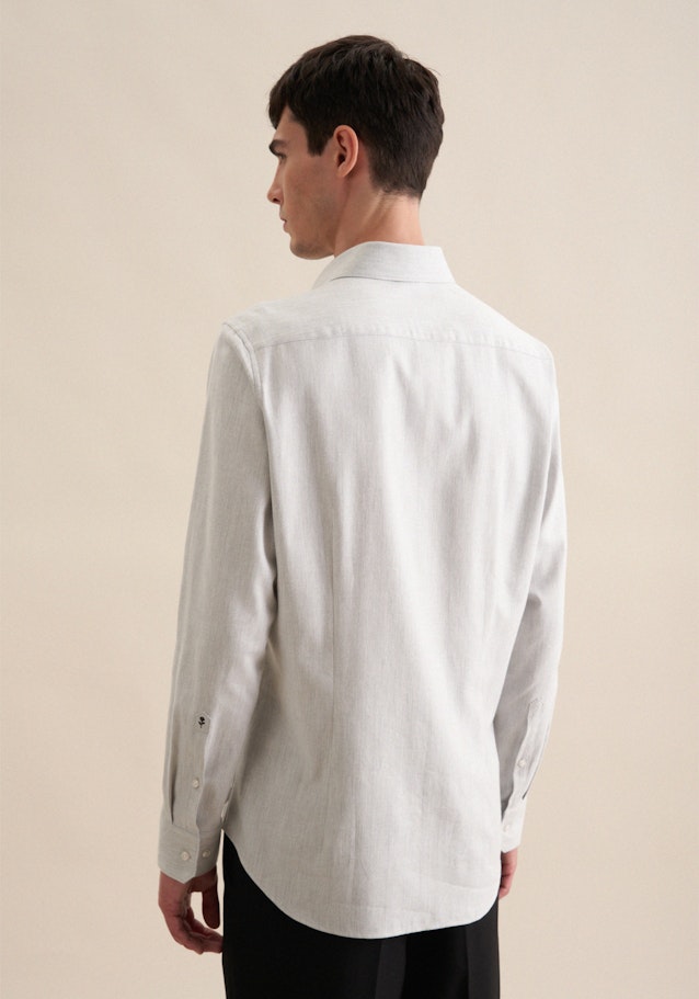 Shaped Flanellhemd Streifen in Grau | Seidensticker Onlineshop