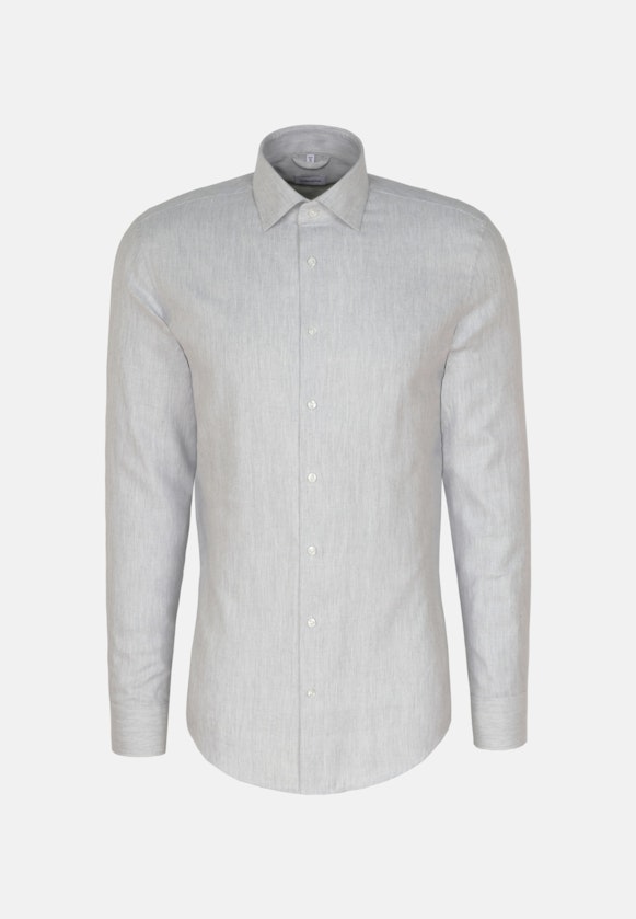 Chemise en flanelle Shaped Fil à fil Col Kent in Gris |  Seidensticker Onlineshop