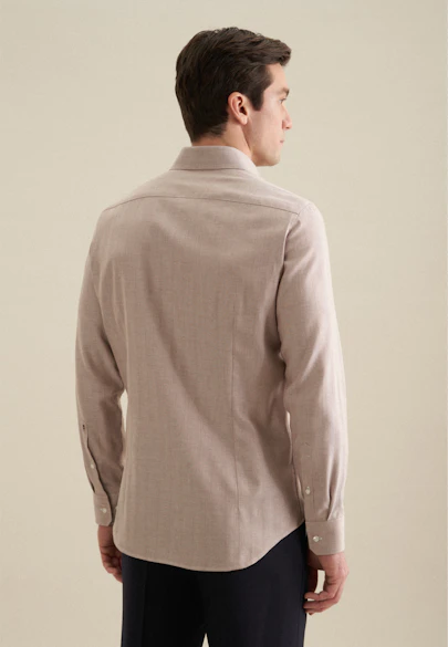 Shaped Flanellhemd Streifen in Braun |  Seidensticker Onlineshop