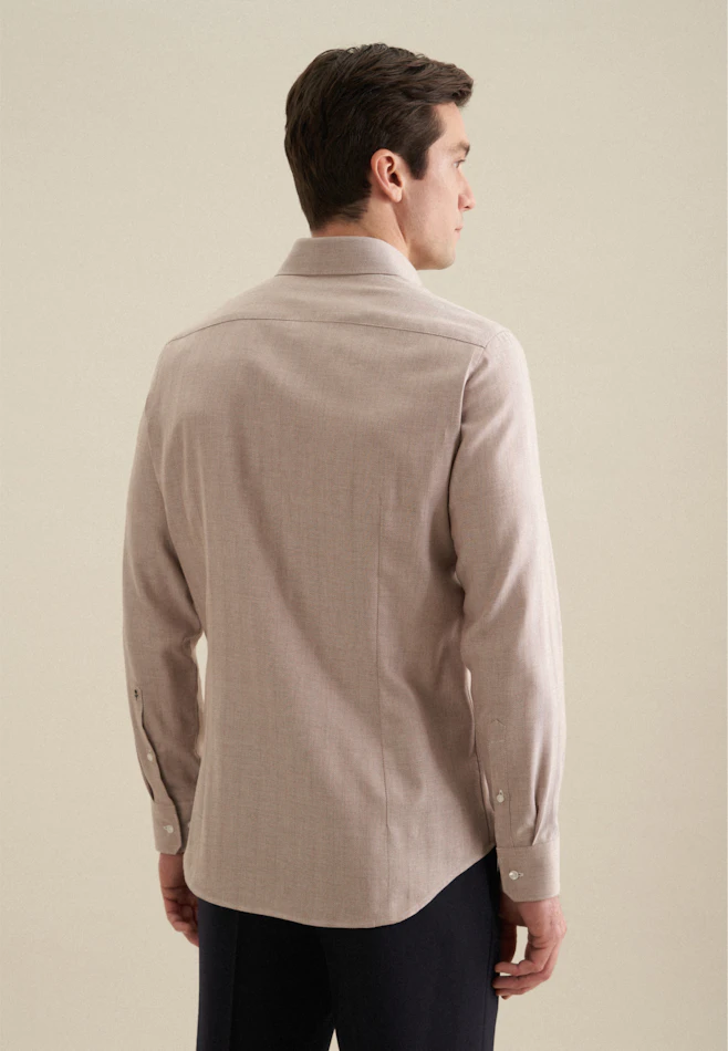Shaped Flanellhemd Streifen in Braun | Seidensticker Onlineshop