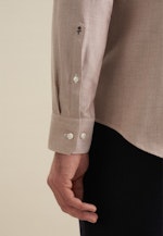 Shaped Flanellhemd Streifen in Braun |  Seidensticker Onlineshop