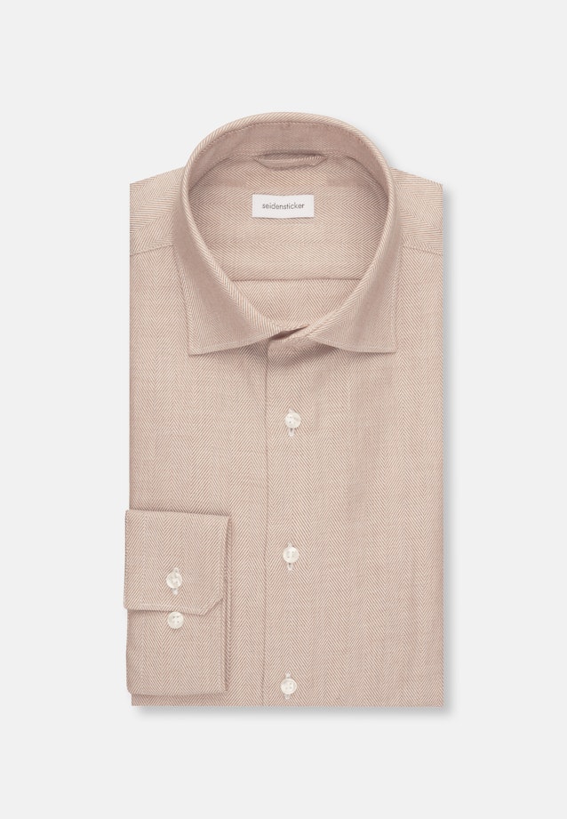 Shaped Flanellhemd Streifen in Braun |  Seidensticker Onlineshop