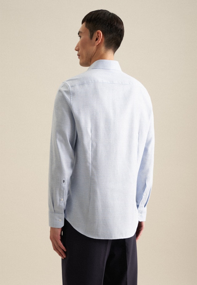 Chemise en flanelle Slim Flanelle Col Kent in Bleu Clair |  Seidensticker Onlineshop