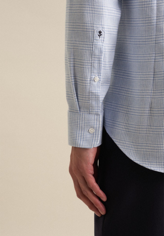 Flannel shirt in Slim with Kent-Collar in Light Blue |  Seidensticker Onlineshop