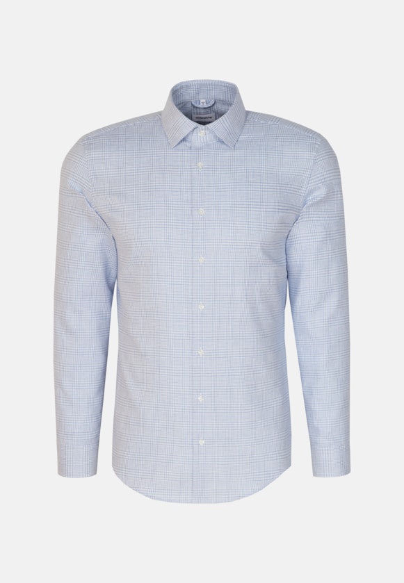 Flannel shirt in Slim with Kent-Collar in Light Blue |  Seidensticker Onlineshop