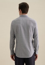 Flannel shirt in Slim with Kent-Collar in Dark Blue |  Seidensticker Onlineshop