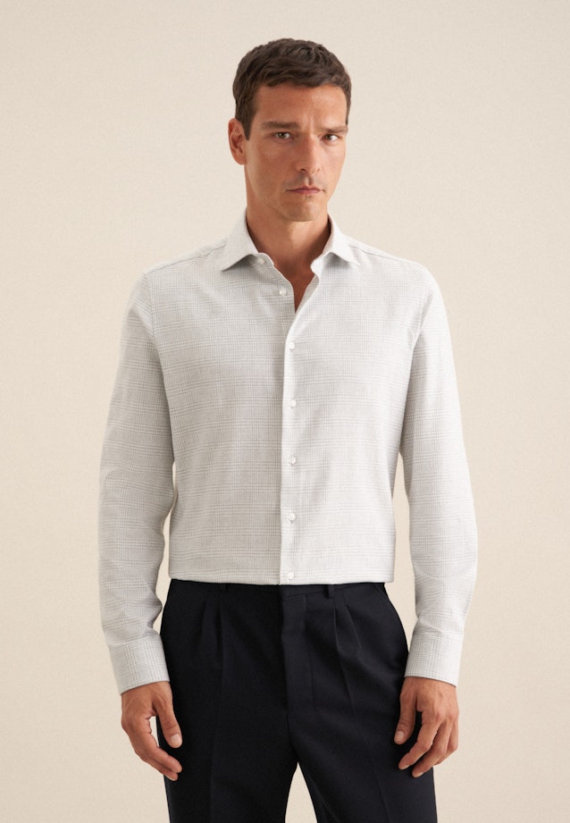 Chemise en flanelle Slim Flanelle Col Kent in Gris |  Seidensticker Onlineshop