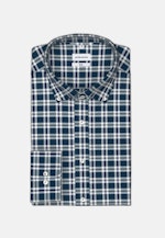 Flannel shirt in Shaped with Button-Down-Collar in Turquoise |  Seidensticker Onlineshop