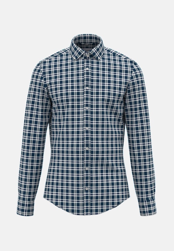 Flannel shirt in Shaped with Button-Down-Collar in Turquoise |  Seidensticker Onlineshop