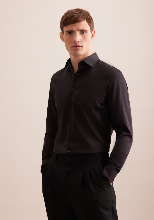 Slim Chemise d'affaires Uni in Noir | Seidensticker Onlineshop