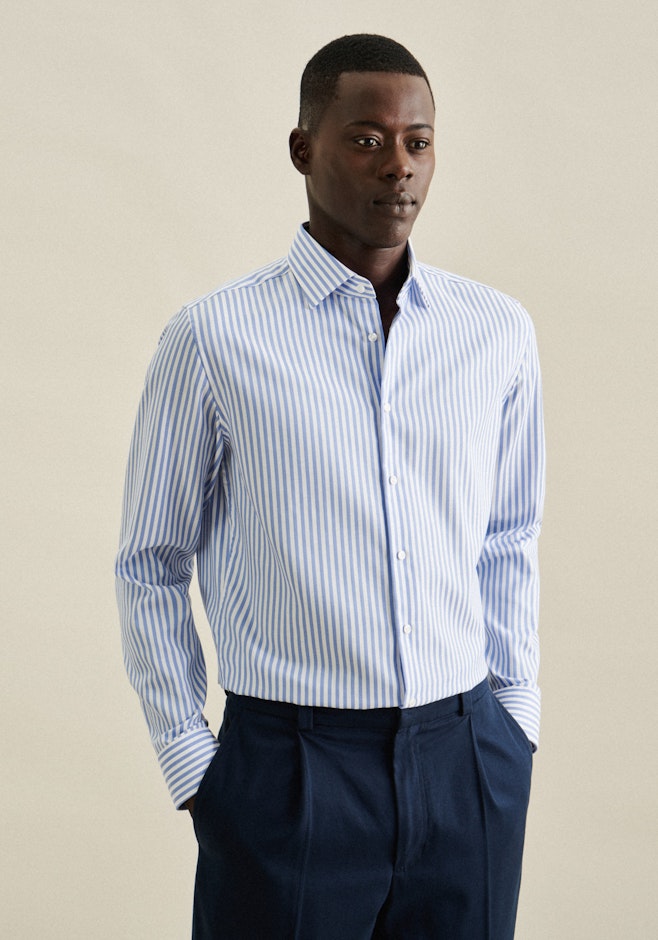 Slim Chemise d'affaires Rayures dans Bleu Moyen | Boutique en ligne Seidensticker