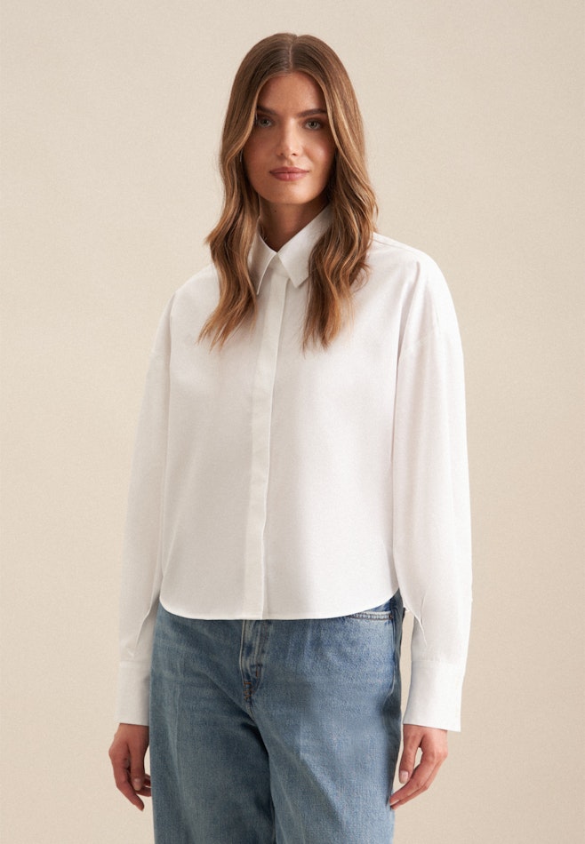 Twill Shirtblouse in Wit | Seidensticker online winkel