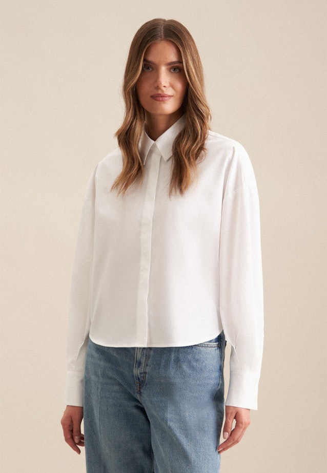 Twill Shirt Blouse in White |  Seidensticker Onlineshop