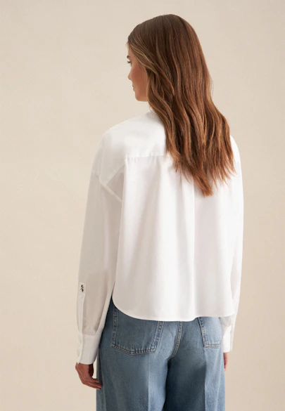 Chemisier chemise Uni in Blanc |  Seidensticker Onlineshop