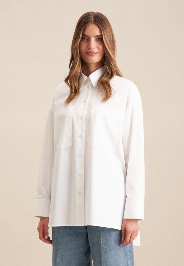 Twill Shirtblouse in Wit |  Seidensticker Onlineshop