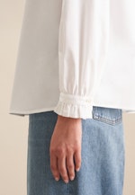 Twill Stand-Up Blouse in White |  Seidensticker Onlineshop