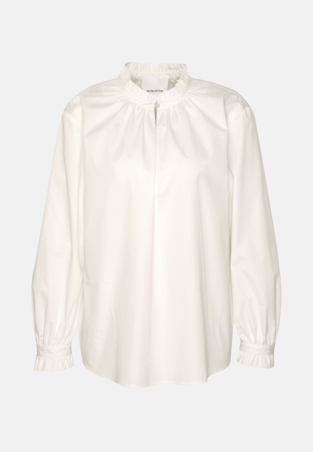 Twill Blouse Met Opstaande Kraag in Wit |  Seidensticker Onlineshop