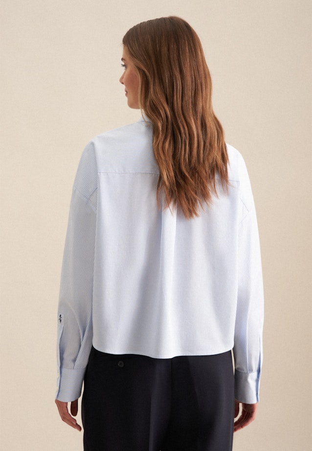 Twill Shirtblouse in Middelmatig Blauw |  Seidensticker Onlineshop