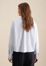 Twill Shirtblouse in Middelmatig Blauw |  Seidensticker Onlineshop