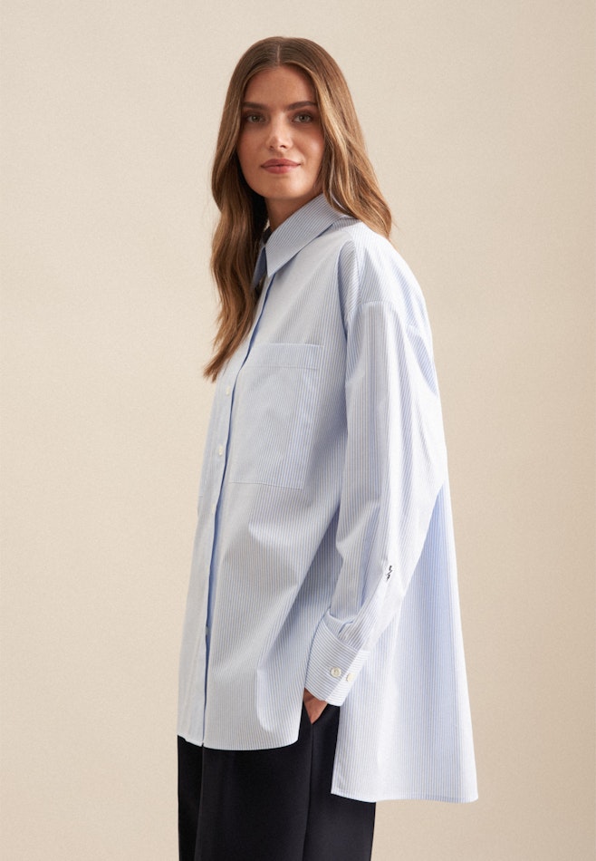 Twill Shirtblouse in Middelmatig Blauw | Seidensticker online winkel