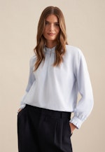 Twill Blouse Met Opstaande Kraag in Middelmatig Blauw |  Seidensticker Onlineshop